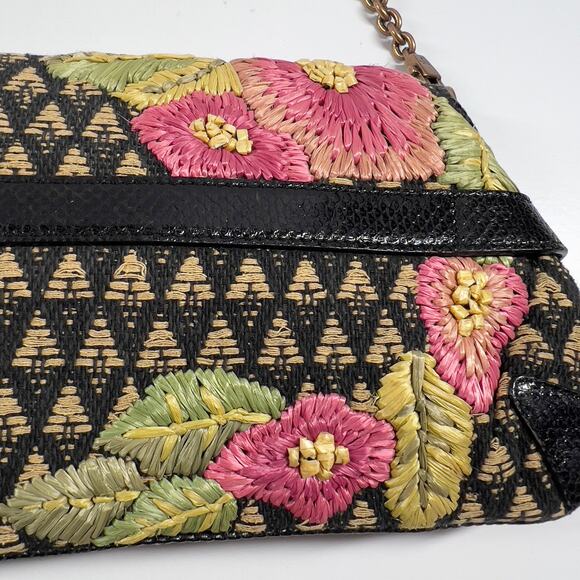 Vintage Tom Ford GUCCI Raffia Embroidered Horsebit Chain Bag - Picture 8 of 10